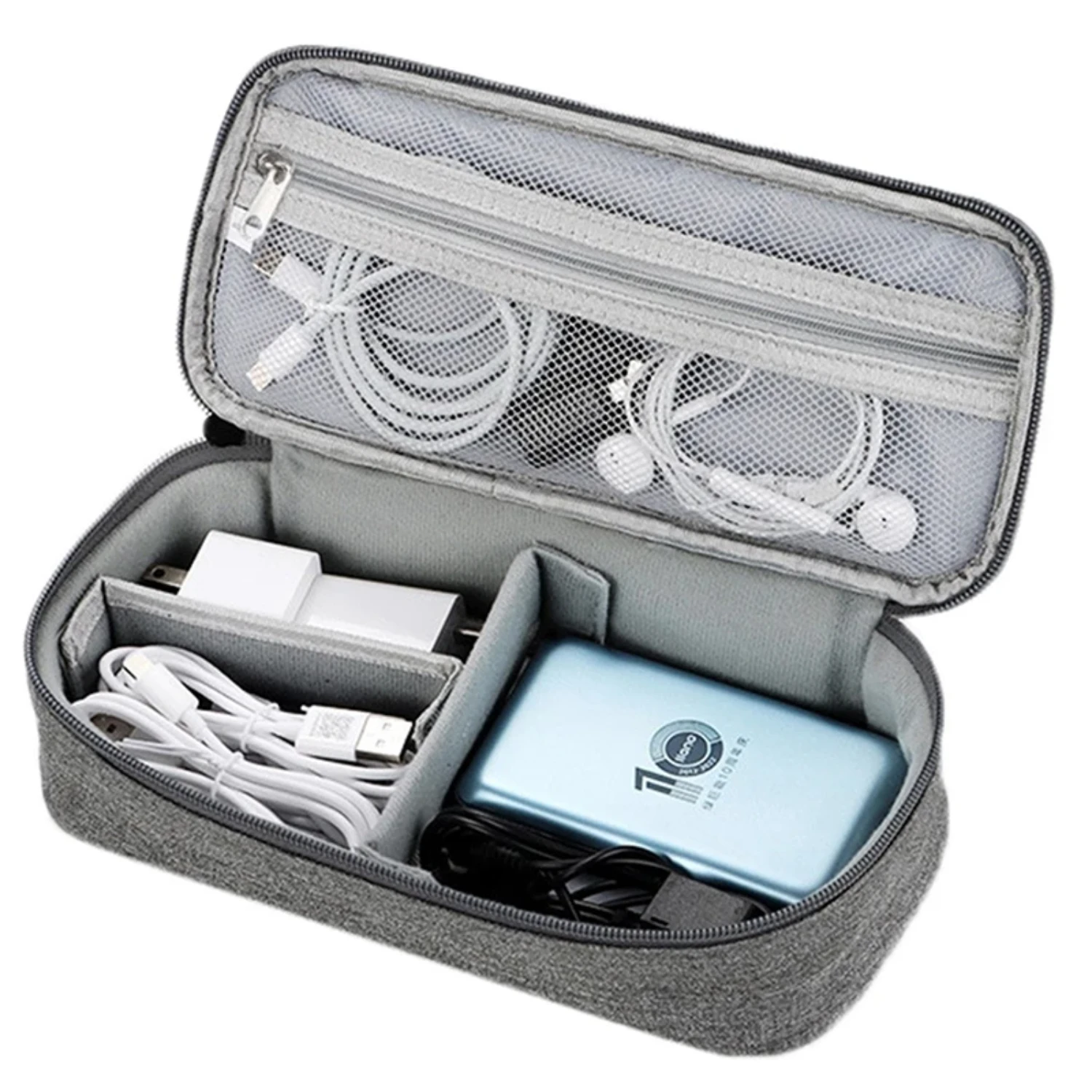 Portable Electronic Digital USB Case for Travel - Durable Charger Cord Pouch Bag with Power Hard Drive Accessories.