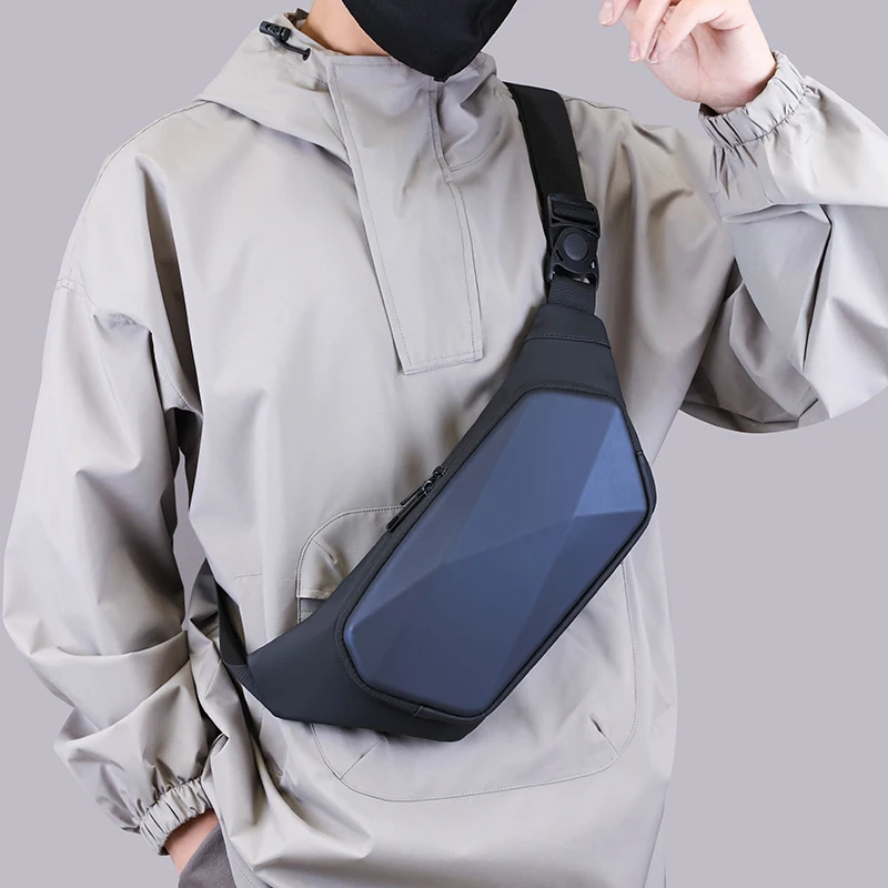 Fashion Hard Shell Crossbody Chest Bags Multiple layers Waist Bag Men Casual Travel Chest Pack purse unisex small Shoulder Bags