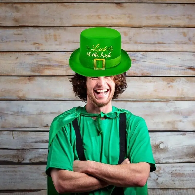 قبعة StPatrick Green Shamrock مقاس 39BB بدعائم الاحتفال باليوم الوطني الأيرلندي لجميع الأعمار #5