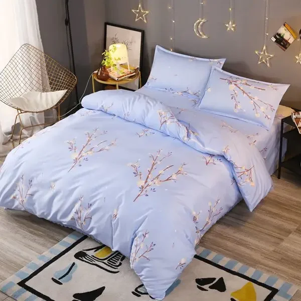 Minimalist Single Duvet Cover Set 150x200cm Soft College Dorm Bedding Breathable Fabric With Geometric Patterns