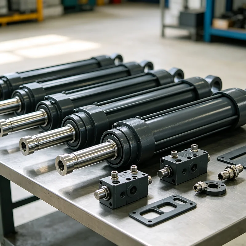 Hydraulic Cylinder Double Acting Hard Chrome Plated Carbon Steel Custom Manufactured Factory