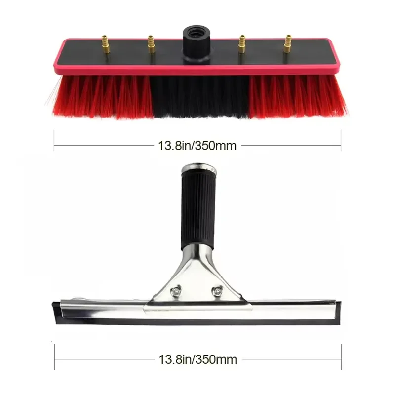 Solar Panel Cleaning Brush Set with Telescopic Pole 12-36ft Hydro Power Window Glass Cleaning Equipment Extension Rod Tool