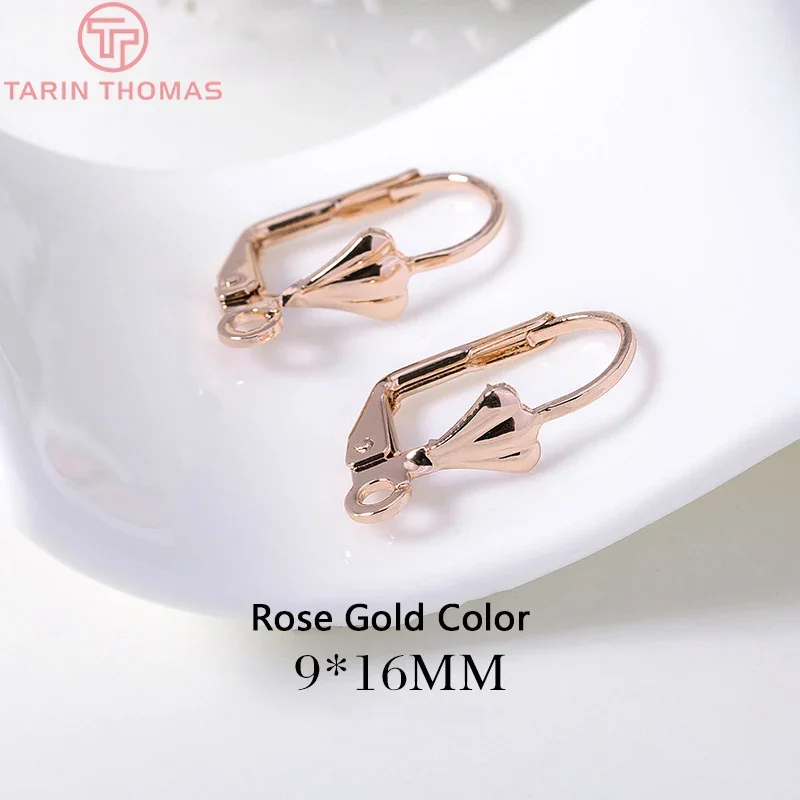 (3773)10PCS 9x16MM 24K Gold Color Plated Brass Earrings Clip Diy Jewelry Discoveries Earrings Accessories Wholesale