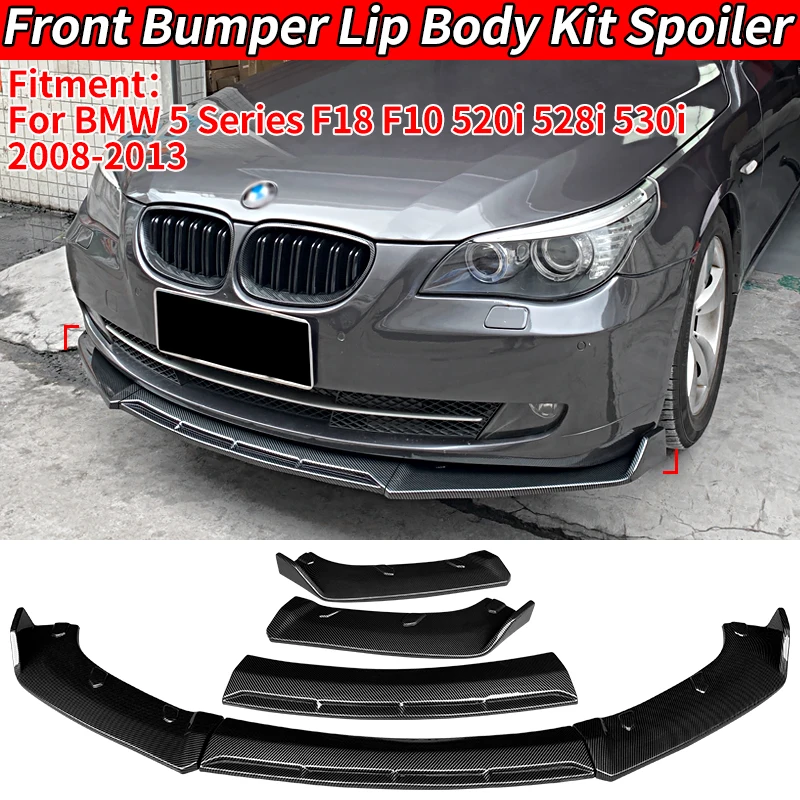 

Front Bumper Lip Spoiler For BMW 5 Series F18 F10 520i 528i 530i 2008-2013 Lower Bumper Splitters Exterior Car Styling Kit