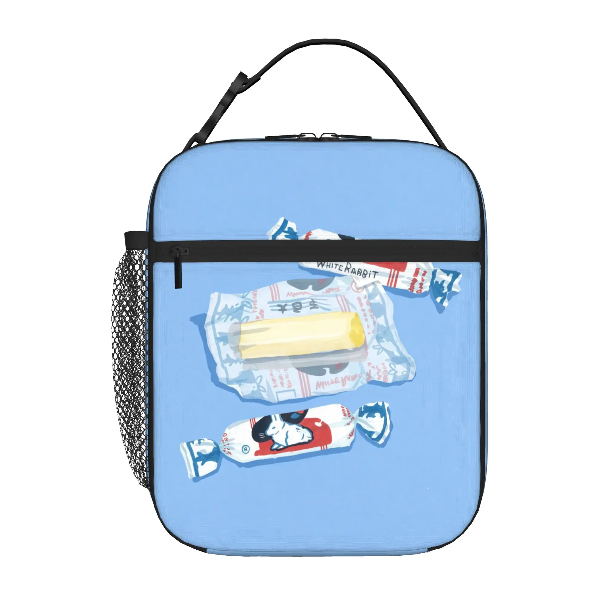 1 Piece For Students Food Container retro milk Portable Pocket White Rabbit Zipper Closure Aluminum Foil Food Pouch For Travel