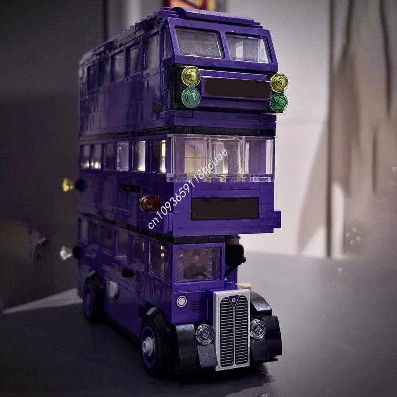 498 قطعة MOC تعديل حافلة ليلية جديدة هاري نموذج بناء هدية الكريسماس كتل العمارة لتقوم بها بنفسك لعبة فكرة التعليم للأطفال #5