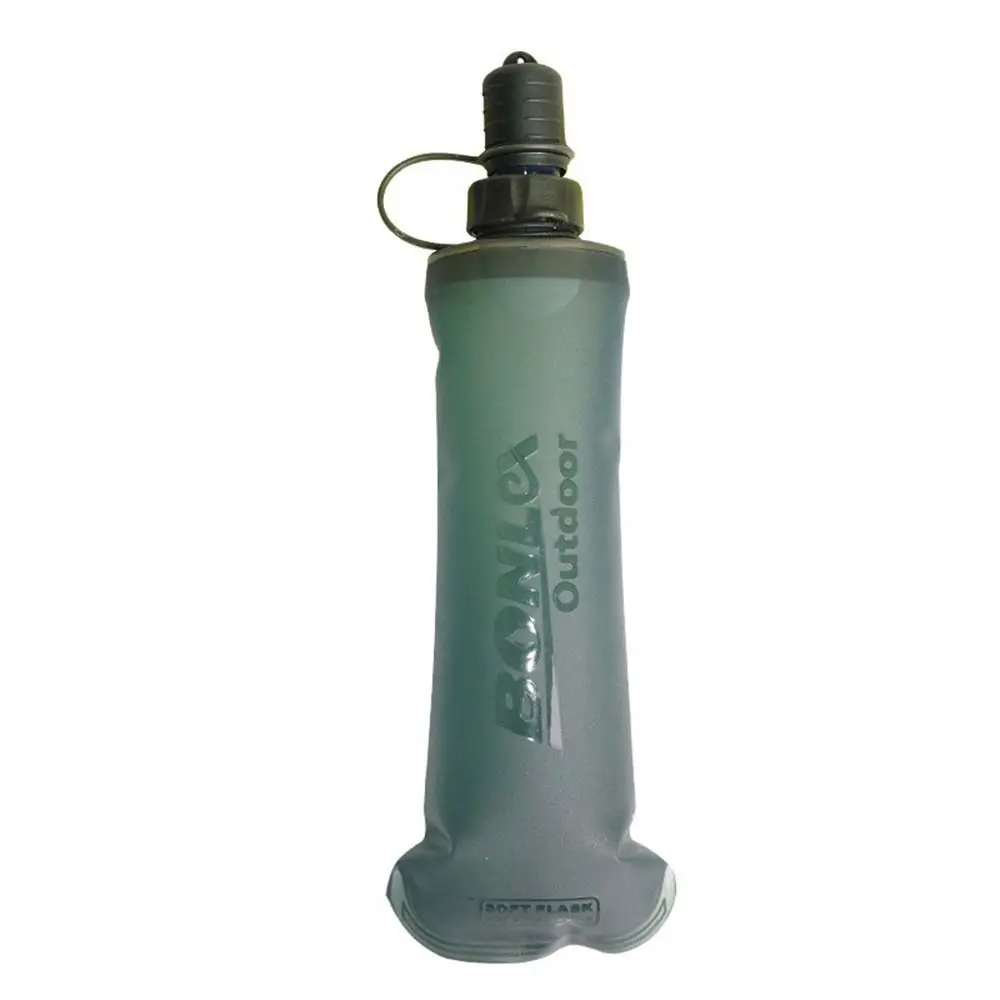 

Portable 250/500ml Soft Flask Folding Collapsible Sport Water Bottle Wide Mouth Lightweight Water Bag Running Camping