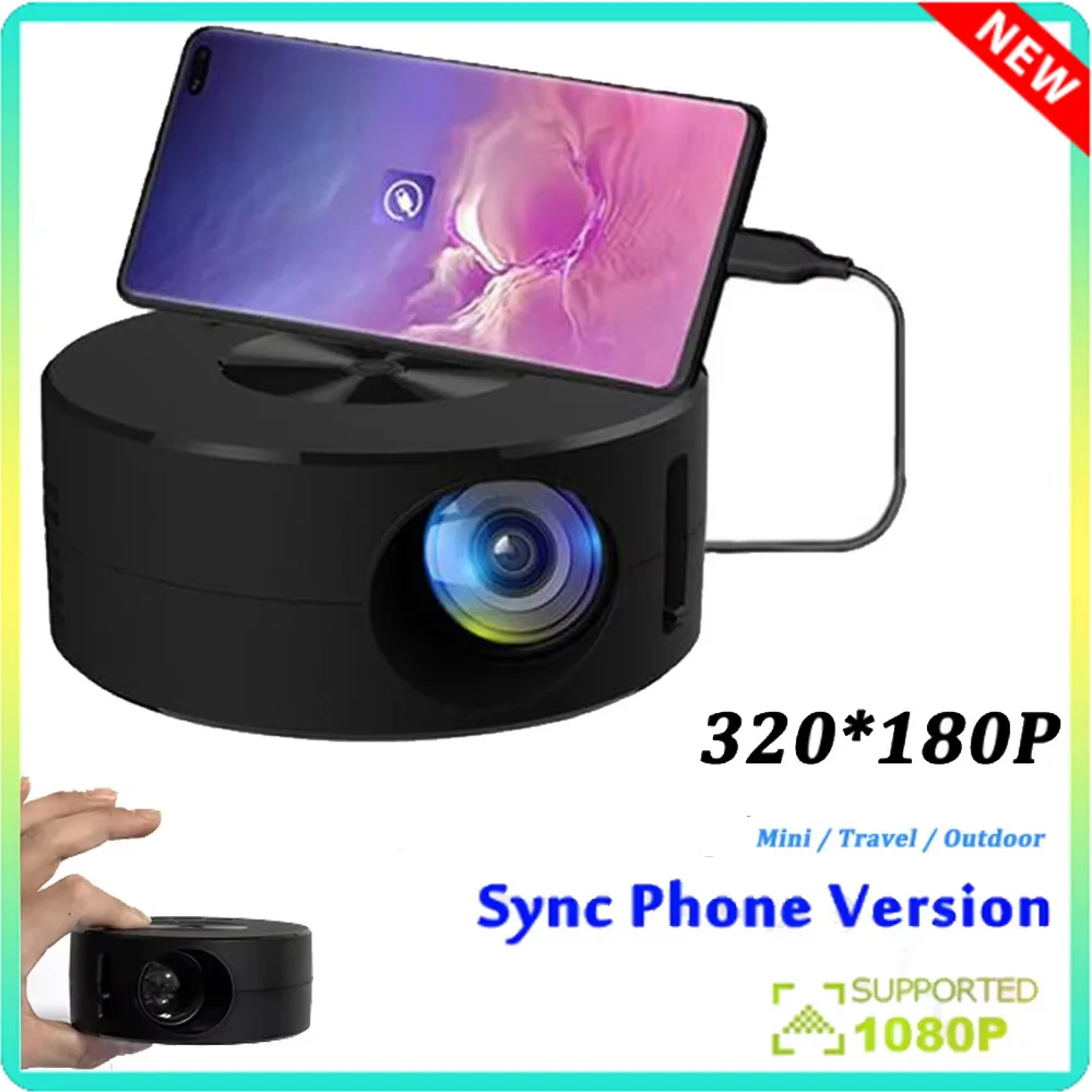 

Yt200 Smart Projector Led Mobile Video Home Theater Media Player Kids gift Cinema Wired Same Screen Projector For iPhone Android