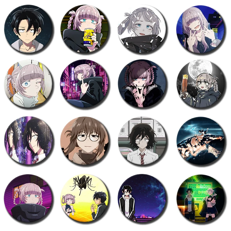58mm 1PC Anime CALL OF THE NIGHT Nanakusa Nazuna Yofukashi No Uta Cosplay COSTUME Badge Pin SPTE Tinplate Brooch Prop Xmas Gilf