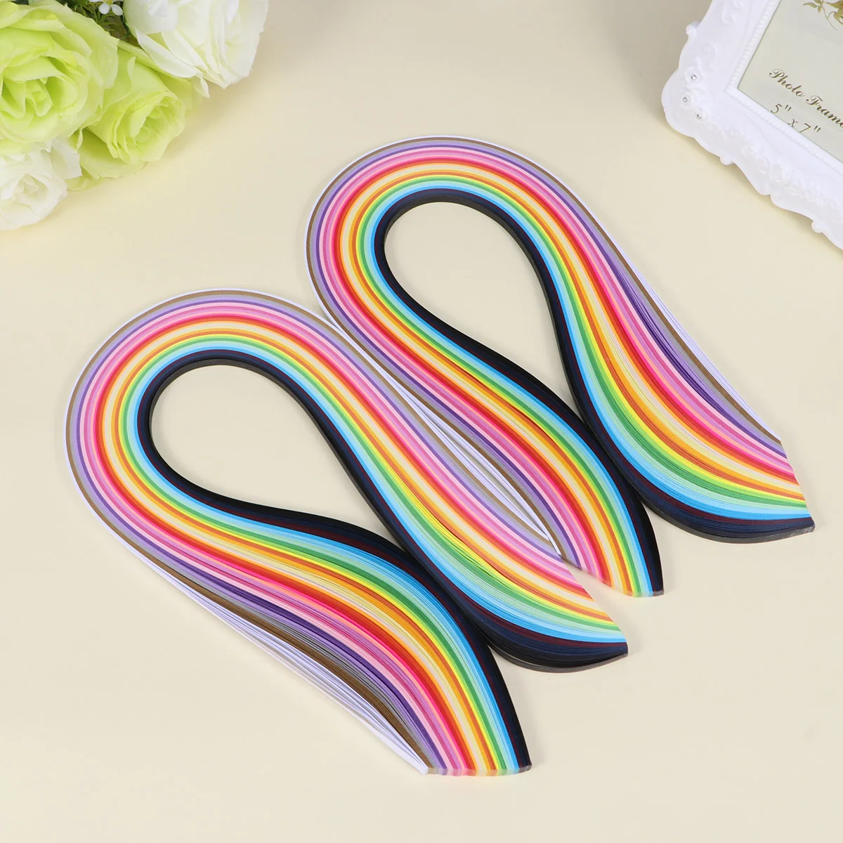 DIY Paper Quilling Strips 520 Strips 26 Colors Paper Strips Set for and Crafts Projects (Random Color) - 5mm