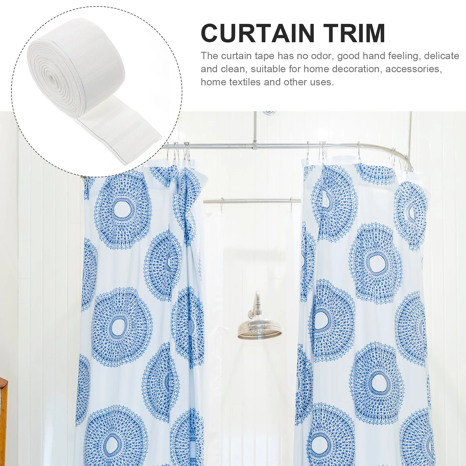 

Premium Curtain Pleated Tape For Shower Door Roman Rods Easy Diy Pinch Pleated Heading Tape Home Decor Drapery Trim