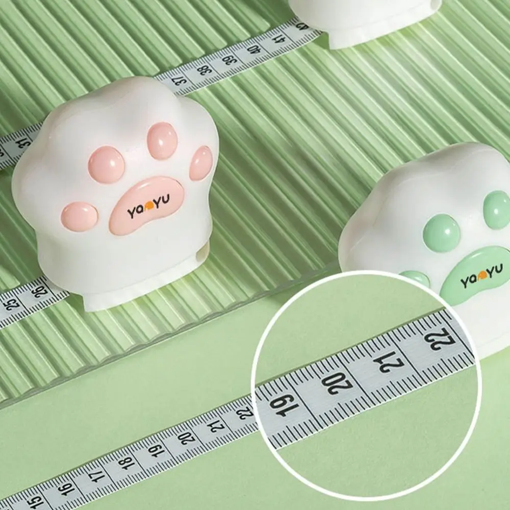 Cute Plastic Cat's Paw Soft Tape Multifunctional Cartoon Measurement Ruler Double Scale 1.5M Measure Tape 