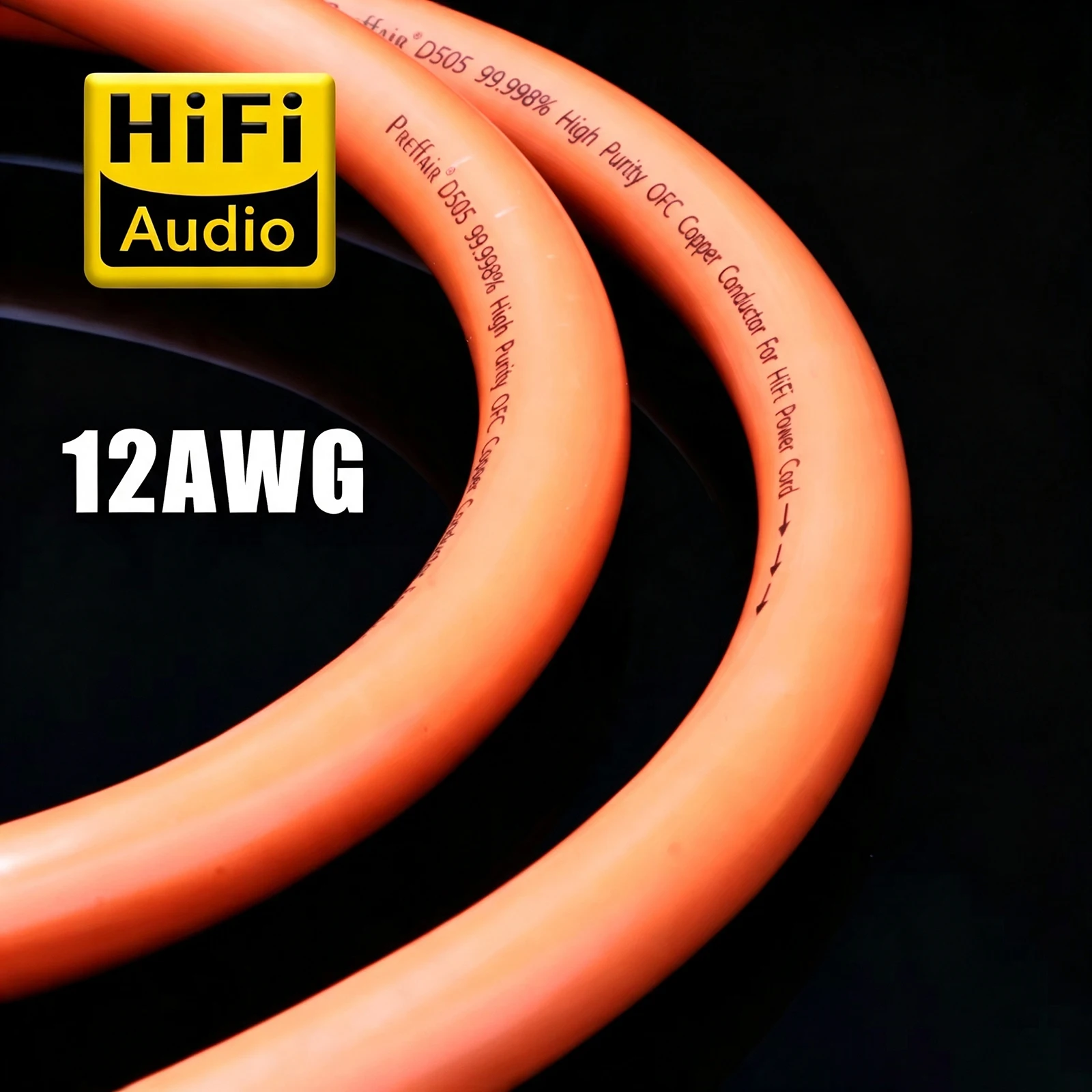 Preffair D505 5N OFC Audio-Stromkabel aus reinem Kupfer mit rhodiumbeschichtetem EU/US/AU-Stecker C15 für Verstärkerfilter – Detail 7