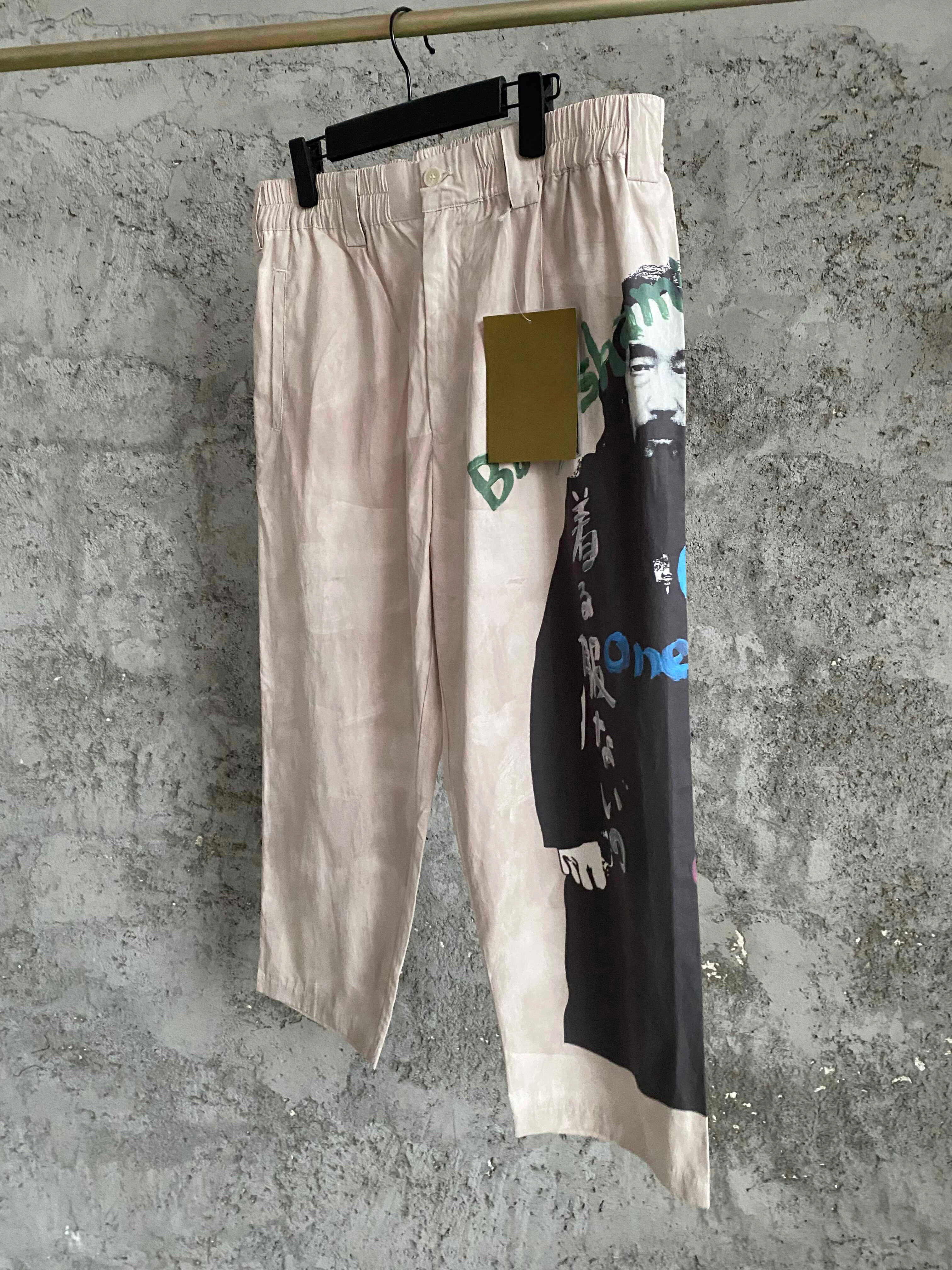 TOP-YAMAMOTO original design dark style niche oil painting loose pure cotton workwear pants printed casual pants