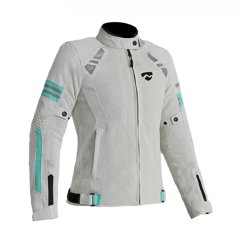 

White BE Motorcycle Jacket Built-in CE Protector Summer Motorcycle Jackets Breathable Woman's Biker Coat Wear Resistant S-XXXL