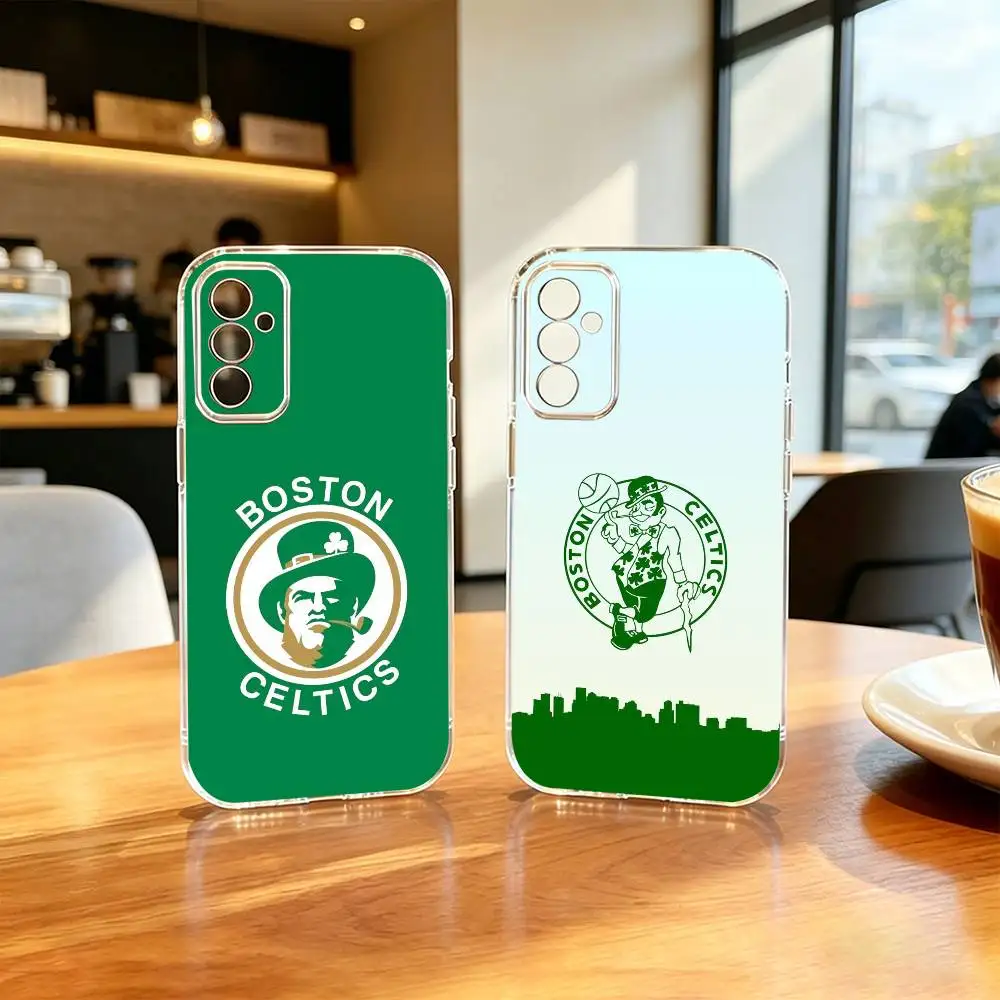 Funda de teléfono con diseño de baloncesto B-Boston C-Celtics para SamsungA10,12,20,21S,30,31,40,50,51,52,70,71, funda transparente