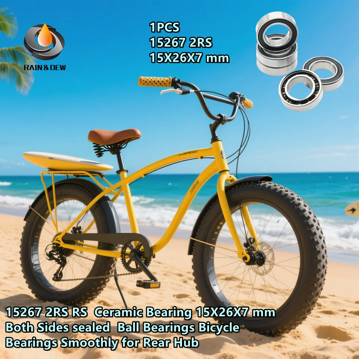 

1 шт. керамический подшипник 15X26X7 мм 15267 2RS RS с обеих сторон герметичные шарикоподшипники велосипедные подшипники плавно для задней ступицы