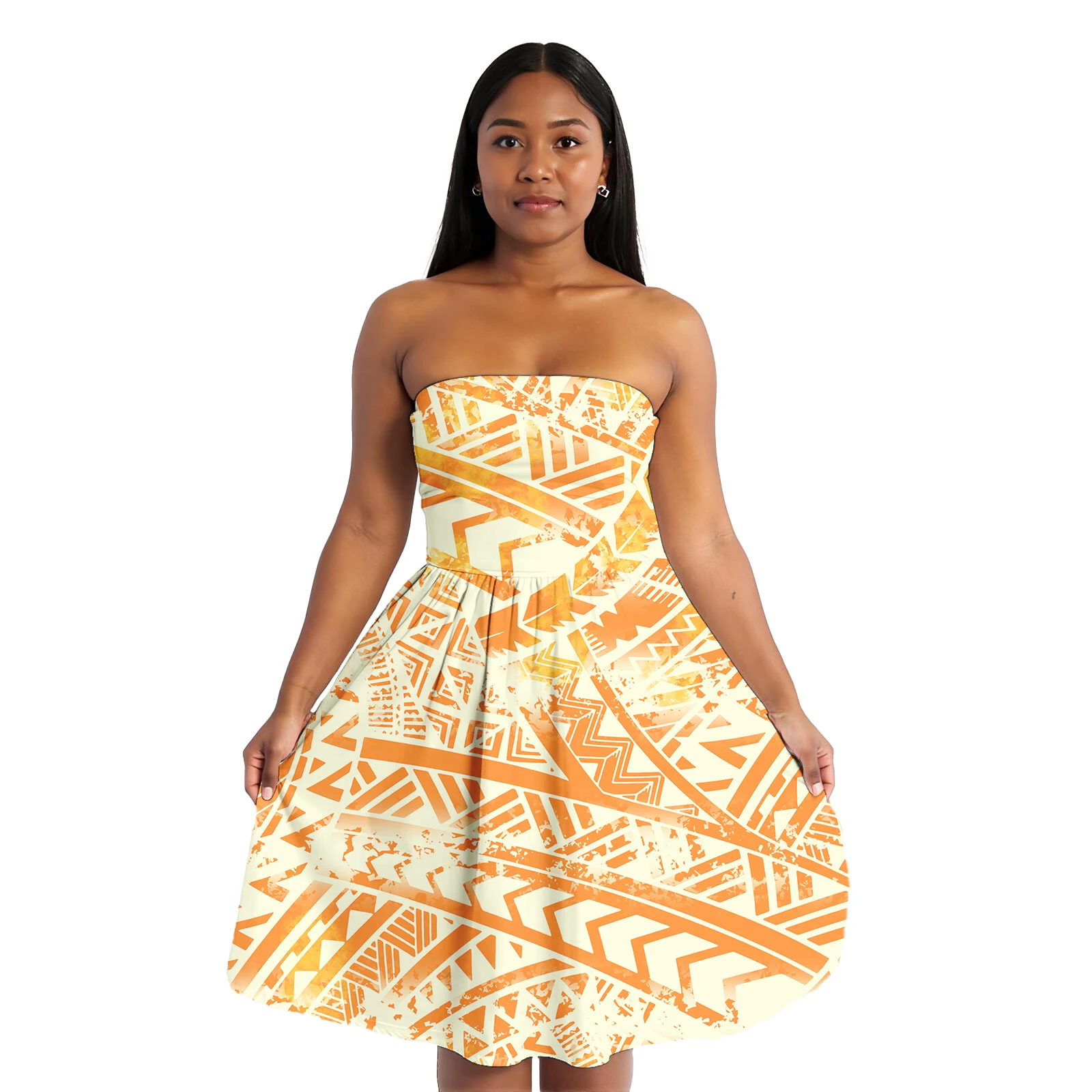 

Ladies Clothes Summer Beach Wrap Style Dress Hawaiian Polynesian Tribal Custom Women Elegant Island Ball Gown Dresses