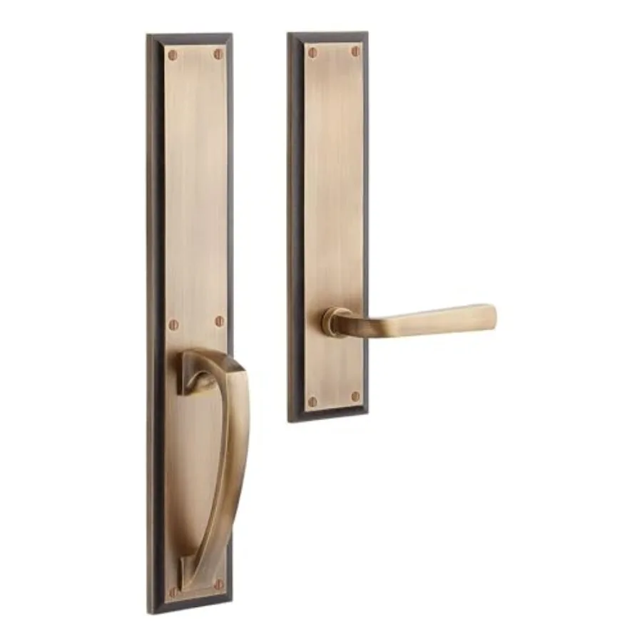 

479309 Aurick Left Handed Solid Brass Dummy Door Lever Set