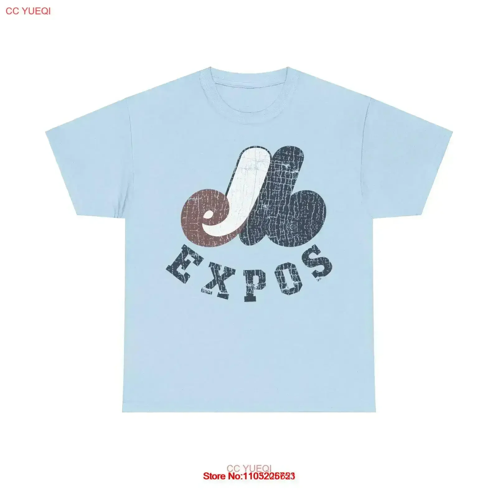 Montreal Expos Distressed Logo Baseball T shirt vintage Washed Stylish Comfortable Versatile fashion graphic streetwear
