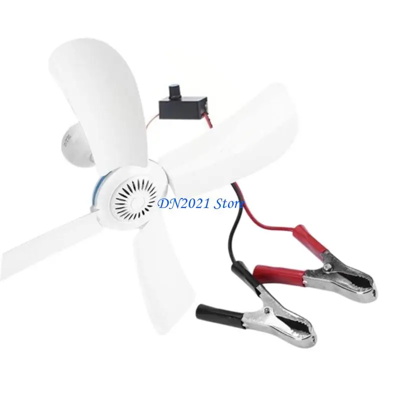 F3KE 12-85V 4 Leaves Summer Ceiling Fan with Switcher Electric Hanging Energy Saving