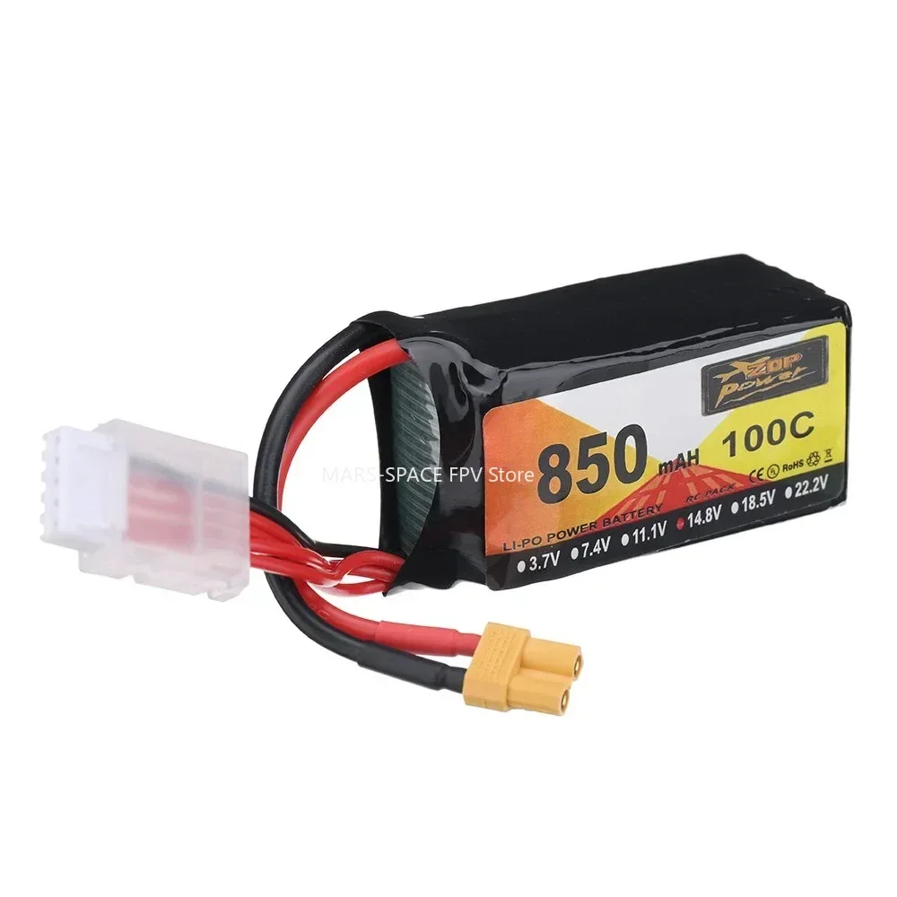 ZOP Power 14.8V 850mAh 100C 4S LiPo Battery XT30 Plug for RC Drone #4