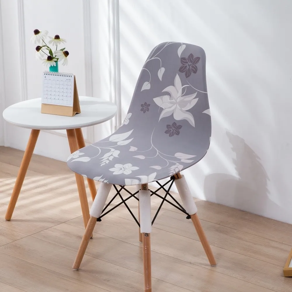 High Elasticity Scandinavian Chair Cover Removable Washable Short Back Chair Cover Shell Chair Cover