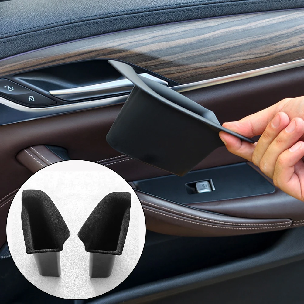 Flocking Car Door Organizer Flocking Door Insert ABS Plastic Material Easy Installation Design Enhanced Storage Space