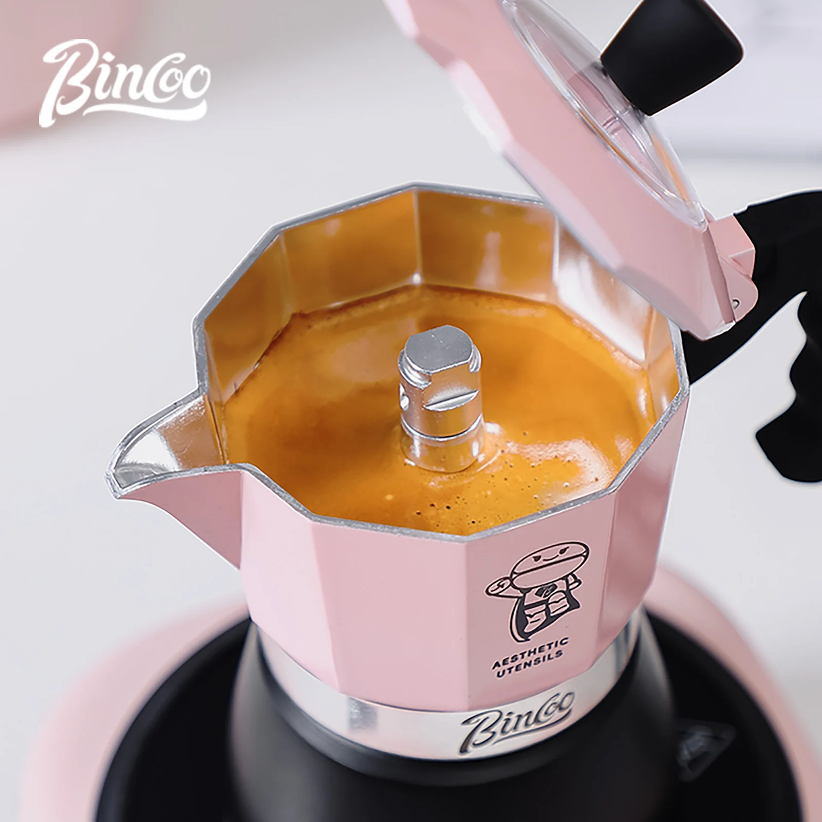 

Bincoo Double valve Moka Pot Electric Stove Set Coffee Pot Household Italian Espresso Machine Mocha Pot Barista Accessories 220V