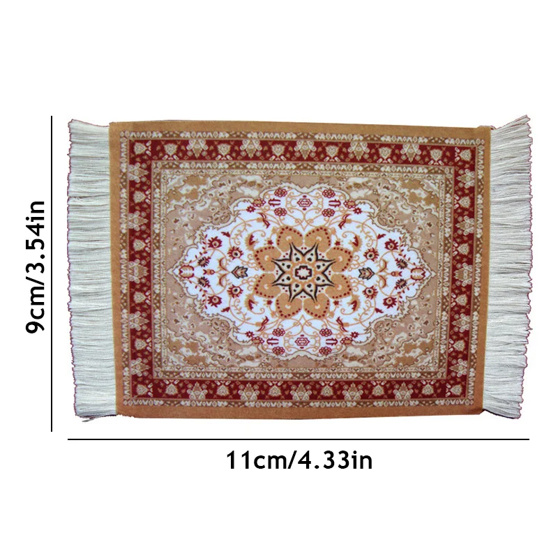 Persian Style Coasters Woven Rug Mat Ethnic Style Retro Tassel Cup Mat PC Mouse Pad With Fring Home Office Table Decor Craft