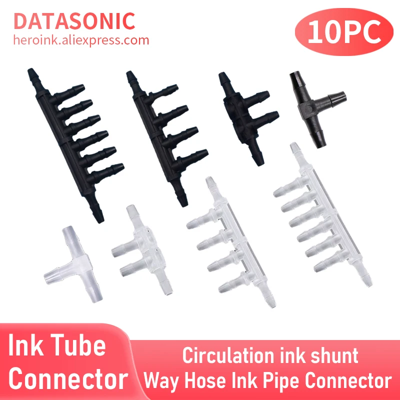 10PC Ink Tube Connector 4 6 8 Way Hose Ink Pipe Connector DTF Printer Inkjet Plotters Spare Parts White Ink Circulation Connecto