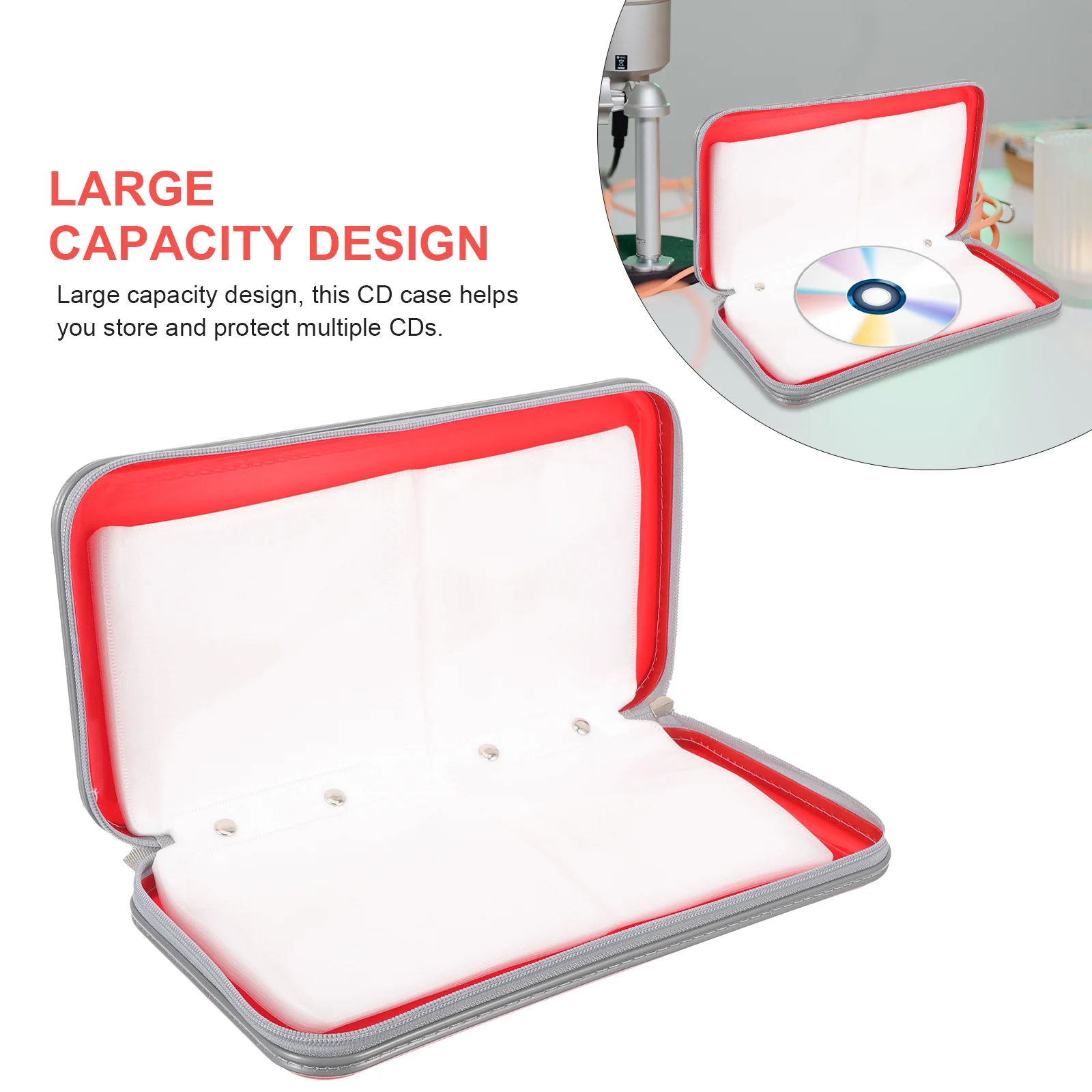 

80 Capacity Cd Pouch Shockproof Cd Storage Case Zipper Compact Disc Holder for Travel Home Organization