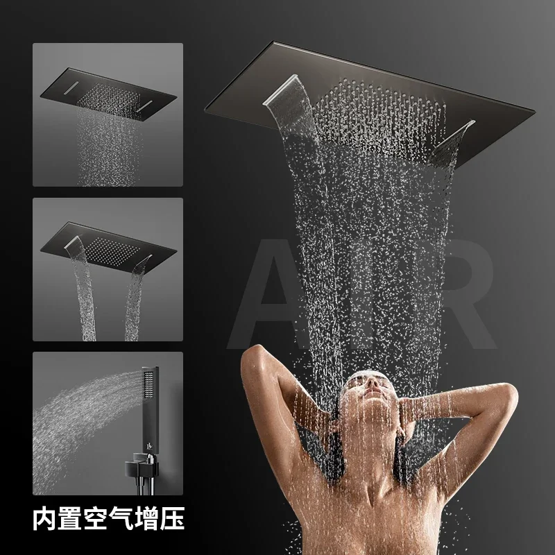 Concealed shower shower into the wall all-copper hot melt pre-embedded household constant temperature digital display