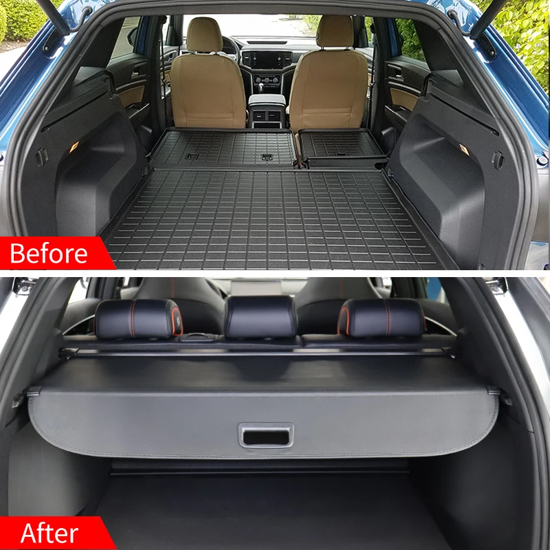 

For VW Atlas Cross Sport 2020-2025 Retractable Trunk Cargo Cover Parcel Rack Anti-Peeping Shield Privacy Auto Accessories
