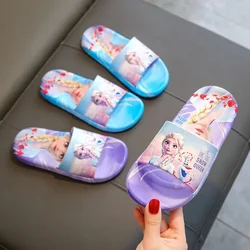 Zapatillas de verano para niñas, zapatos planos de dibujos animados de Frozen, Elsa, Olaf, Princesa, bonitos, suaves, para la playa, EUR 24-41