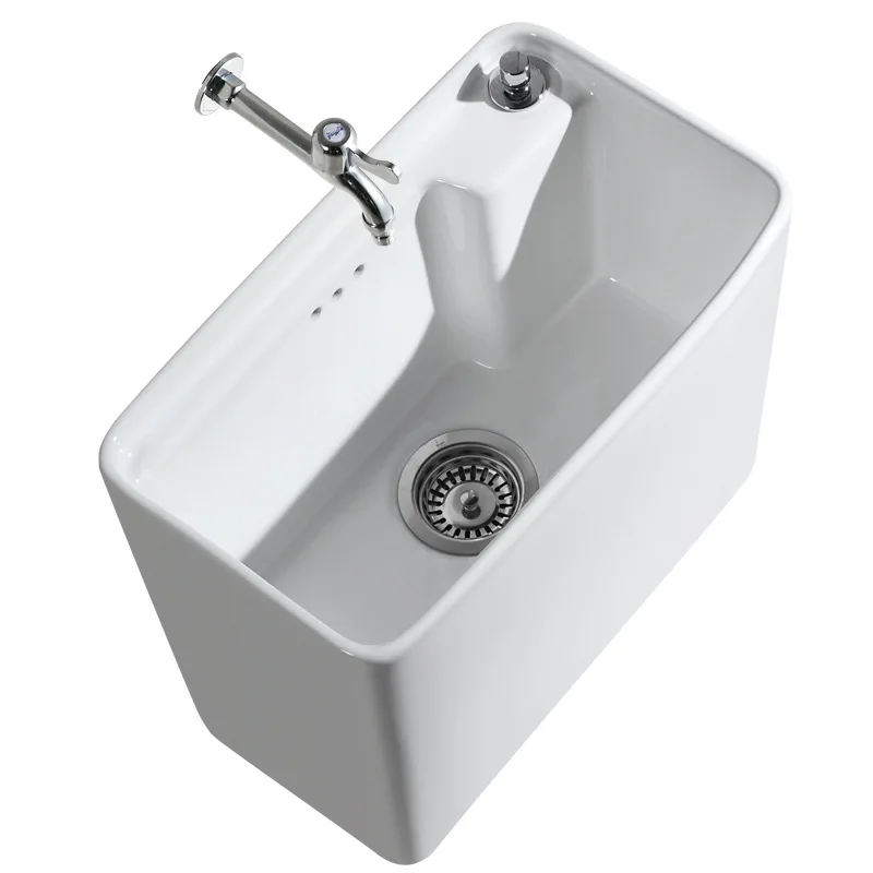 Rectangle washing mop pool, basin, balcony, bathroom, mop pool, household floor-to-ceiling small, 30cm wide mop pool