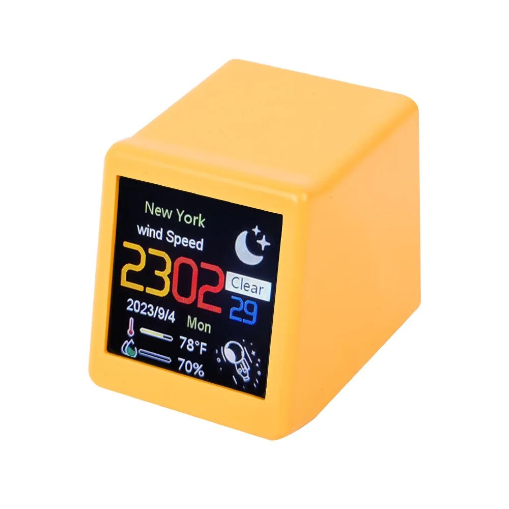 Smart WiFi Desktop Clock with Weather Station and Digital Mini TV Display Decor Alarm Clock for Table Car Room Decor