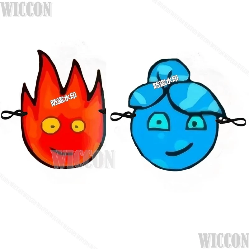 Fireboy and Watergirl Cosplay Paper Mask Game Women Girl Men Boy Christmas Holloween Party Show Rolplay Funny Comical Trick Prop