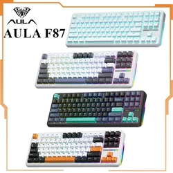 Aula F87 Mechanical Keyboard 3 Mode Wired/2.4g/Bluetooth Wireless Keyboard 87 Key Hotswap Rgb Pbt Tarantula F87 Gaming Keyboard