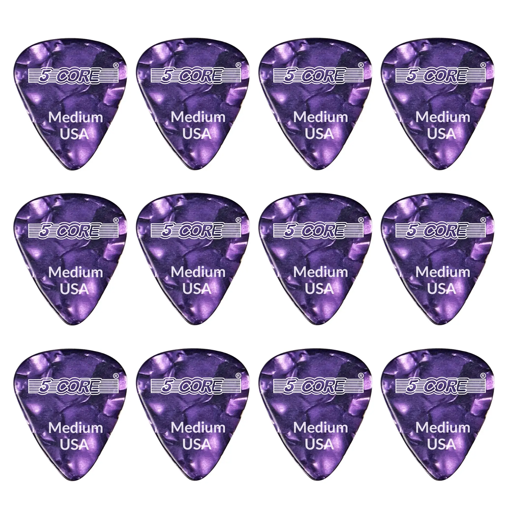 Púas de guitarra, 12 piezas, 0,71mm, celuloide, calibre medio, para bajo eléctrico acústico, sensación Natural, tono cálido, Puas Para