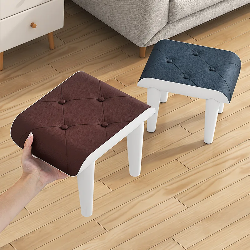 

PP Thicken Waterproof Ottomans Household Matte Frosted Fabric Plastic Sofa Footrest Short Stool Home Furniture Hallway Ottoman
