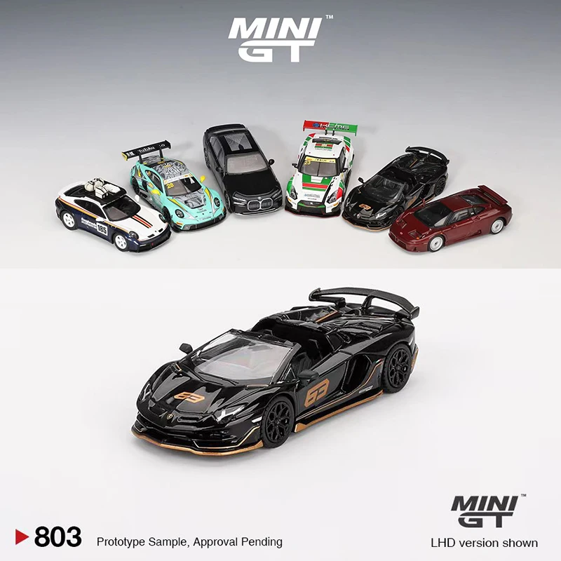 MINIGT 1:64 รถรุ่น Lambor Aventador SVJ 63 Roadster Alloy Die-Cast กีฬารถ # 803