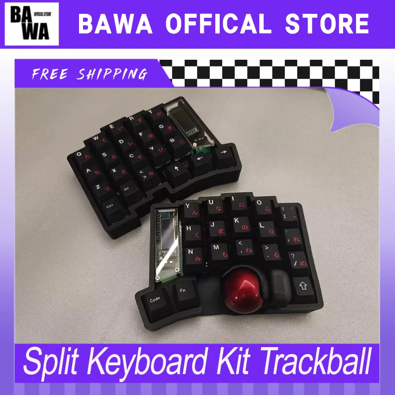 Split Keyboard Kit Trackball 39/47/59 Layout Prog Rammable Vial Key RGB Hot Plug Split Ergonomics Keyboard Custom PC Gamer Gifts