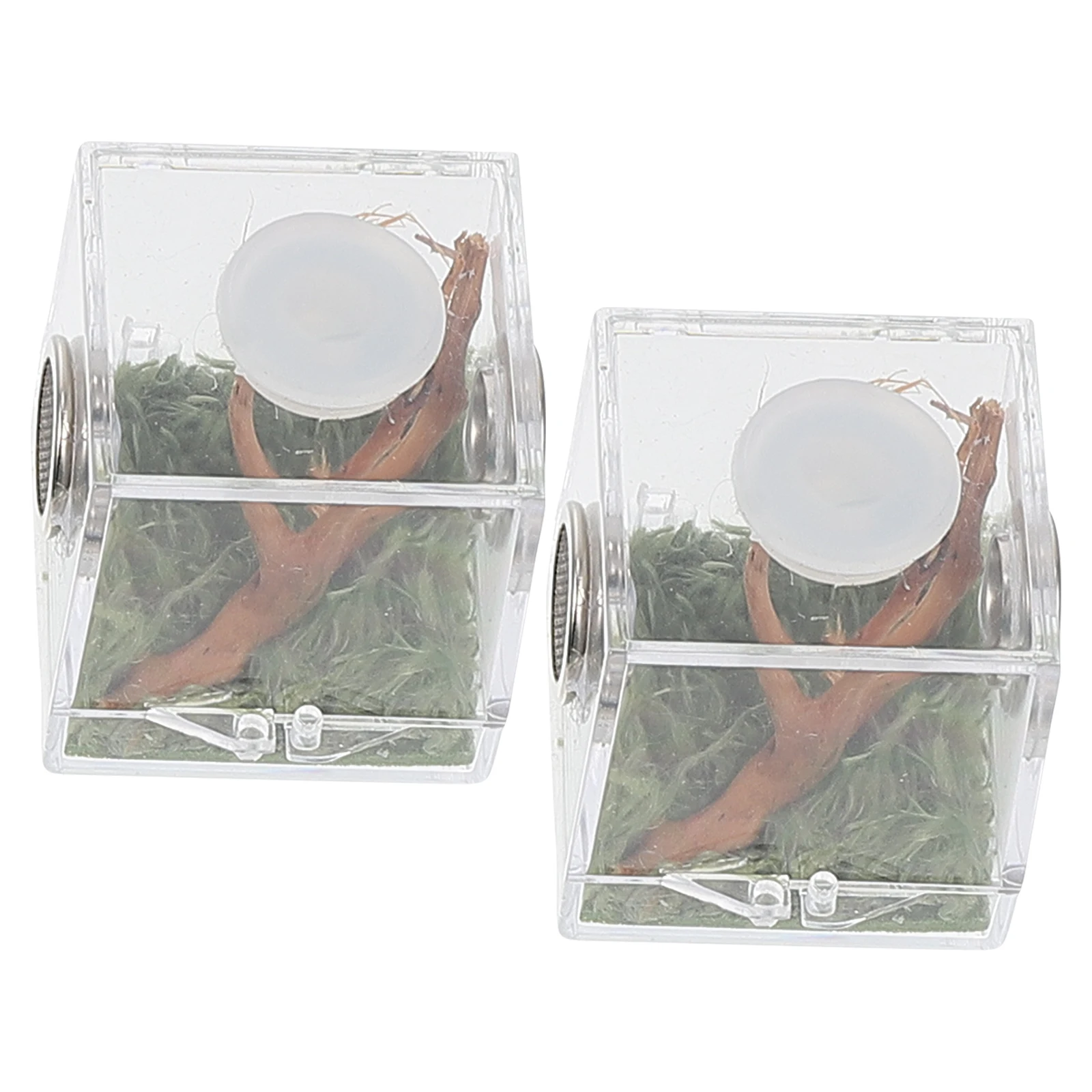Spider Breeding Box Acrylic Container Clear Case for Jumping Spiders Snails Beetles Portable Habitat Table Decoration Pet