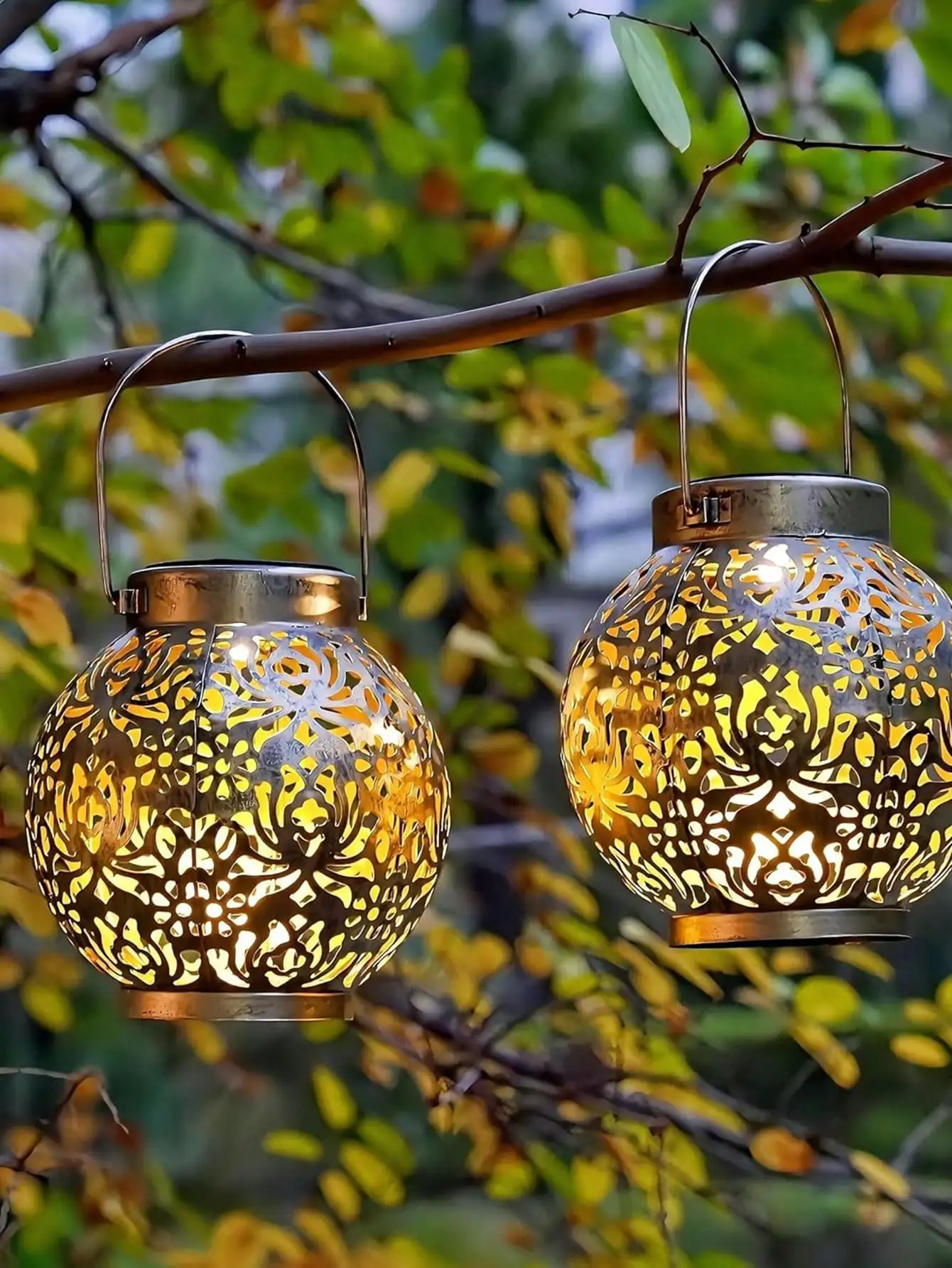 1 قطعة فانوس LED بالطاقة الشمسية على الطراز العتيق مع مقبض - ضوء معلق خارجي للحديقة والفناء والحديقة #6