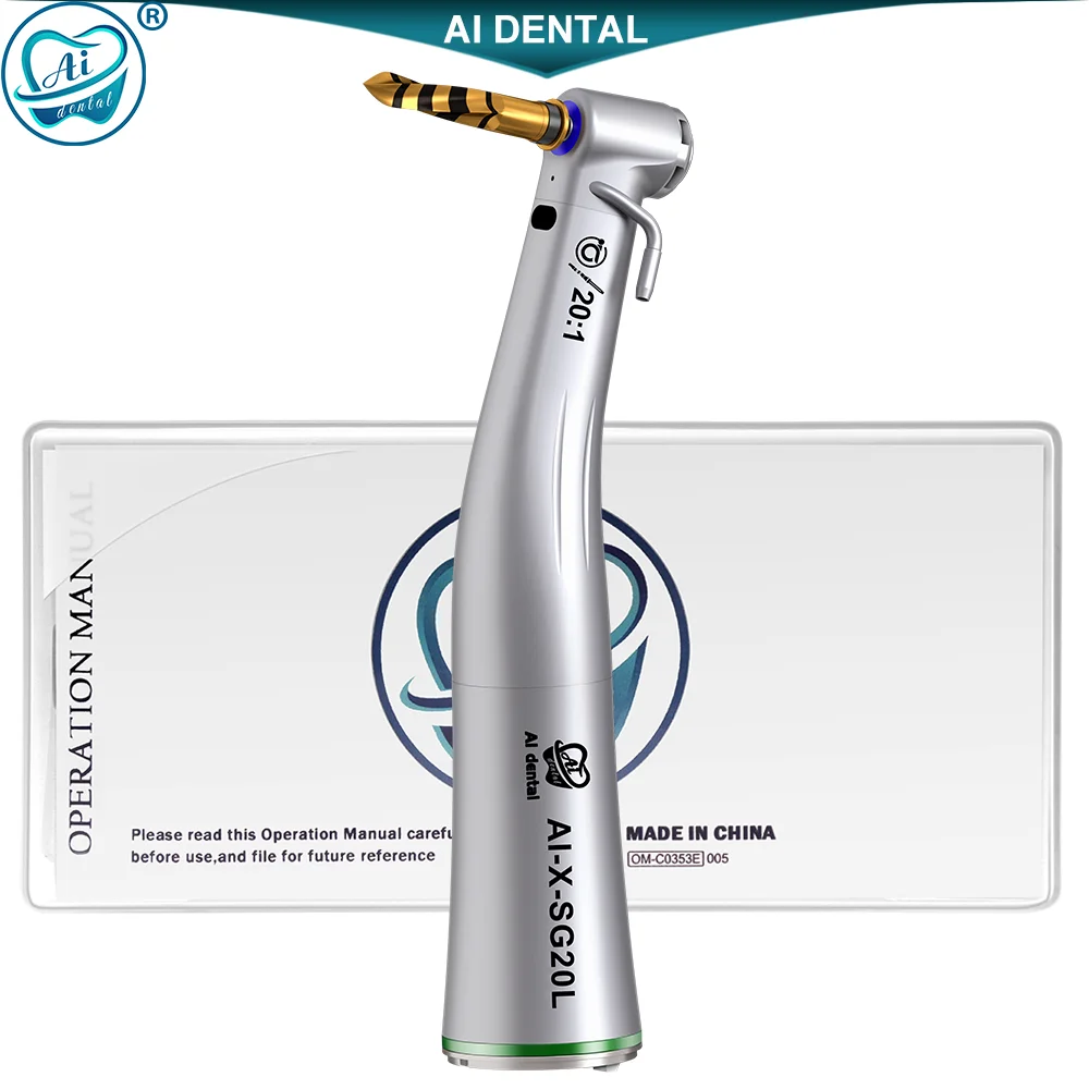 Korea E-type Motor Style 20:1 Reduction Implant Handpiece External And Internal Cooling Water  With Optic Fiber AI-X-SG20L