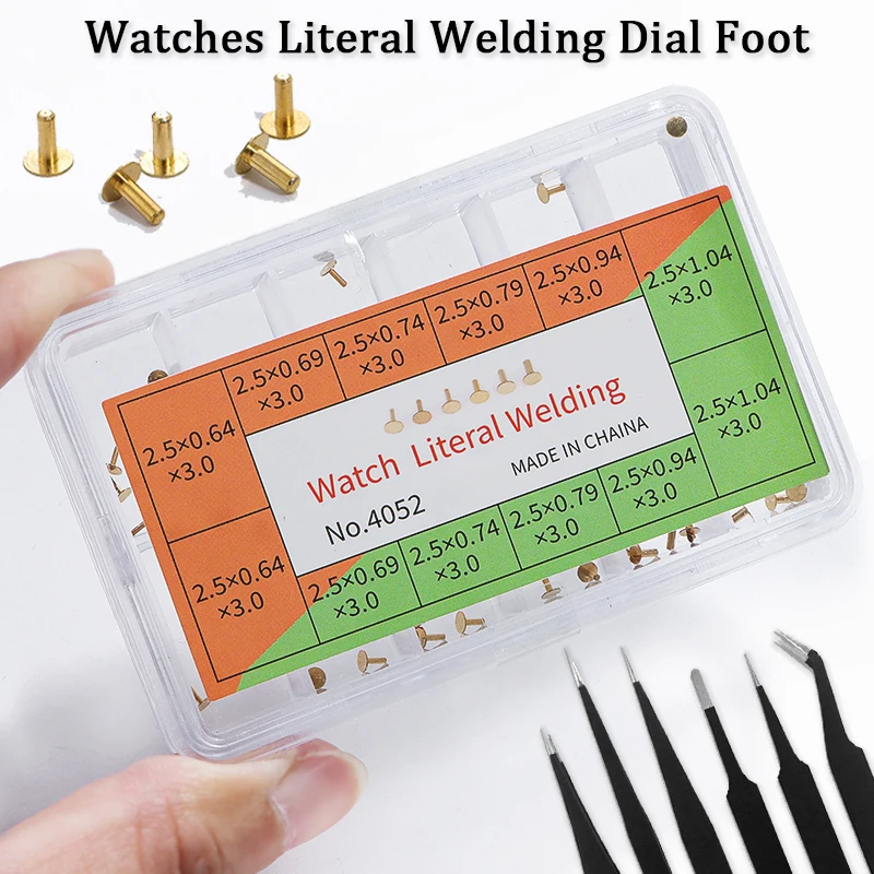 No.4052 Watch Lateral Welding Pins Assortment Kit Compartment Storage Box Watch Case Repair Parts Watch Case Welding Fixing