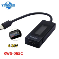 1PCS DC Type-C Tester 4-30V Voltage Test Meter 6.5A Current Meter Timing Ammeter Indicator Power Bank Charger Detector KWS-065C
