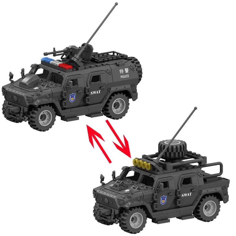 Modern City Police Russian Alpha Special Forces Commando Figures Building Blocks Army Soldiers SWAT Armor Car Weapons Bricks Toy