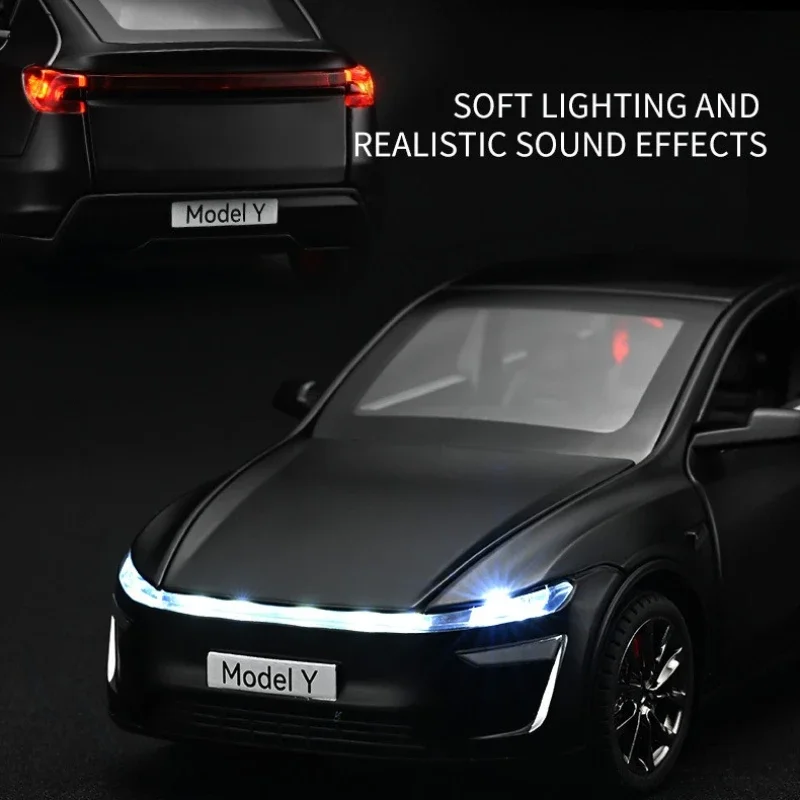 1:32 2025 Nieuwe Model Y Nieuwe energie SUV Diecast Auto Metalen Model Met Licht En Geluid Trek auto Legering speelgoed Collectie Voor Geschenken